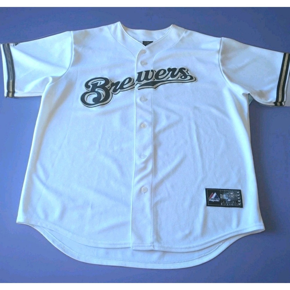 Milwaukee Brewers Ryan Braun Majestic Stitched Baseball Jersey White Mens XL